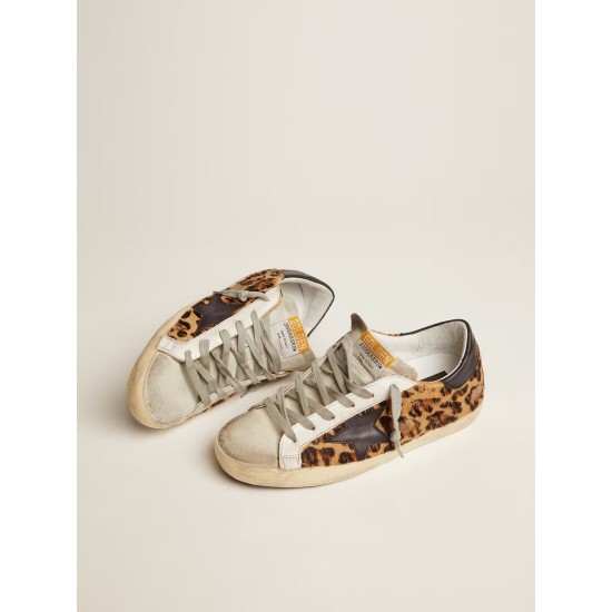 Women's Super-Star in leopard print leather