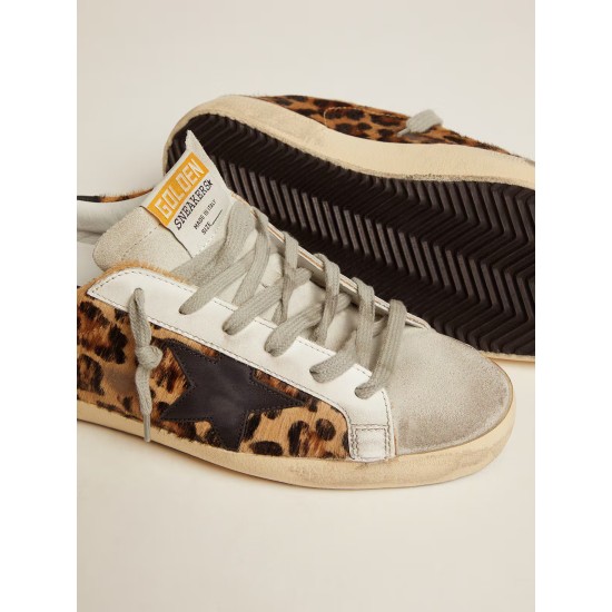 Women's Super-Star in leopard print leather