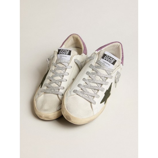 Super-Star with green snake-print suede star and purple heel tab
