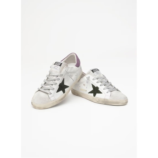 Super-Star with green snake-print suede star and purple heel tab