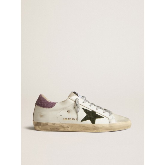 Super-Star with green snake-print suede star and purple heel tab