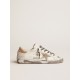 Women's Super-Star in white leather with gray suede star