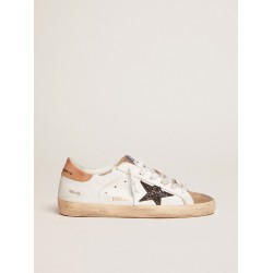 Women's Super-Star with black glitter star and pink heel tab