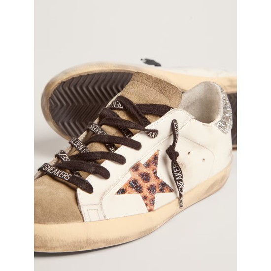 Women's Super-Star LTD with leopard print and Swarovski crystal star