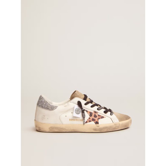 Women's Super-Star LTD with leopard print and Swarovski crystal star