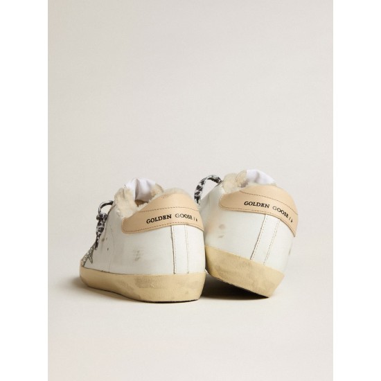 Super-Star LTD with shearling lining and silver glitter star