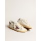 Women's Super-Star in white nappa with pink metallic leather star