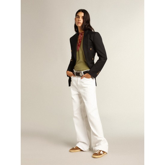 Super-Star in suede with leopard print and cream leather star