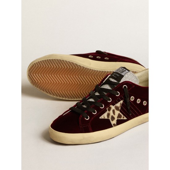 Women's Super-Star LTD in velvet with pony skin star and glitter tongue
