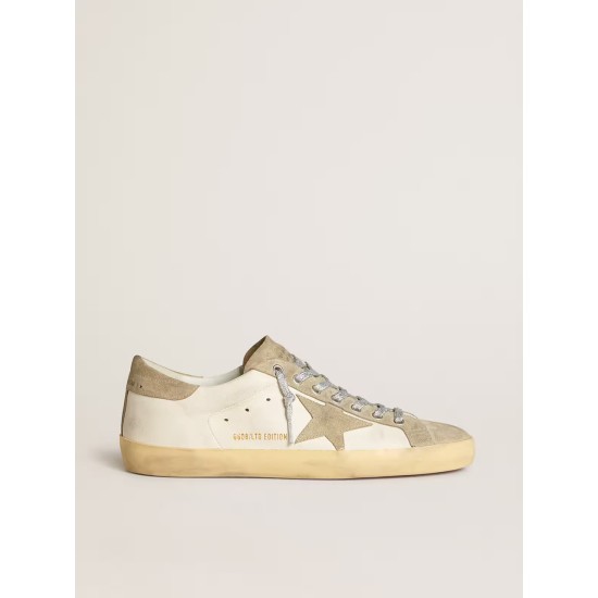 Women’s Super-Star in nappa with ice-gray suede star and black embroidery
