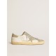 Women’s Super-Star in nappa with ice-gray suede star and black embroidery