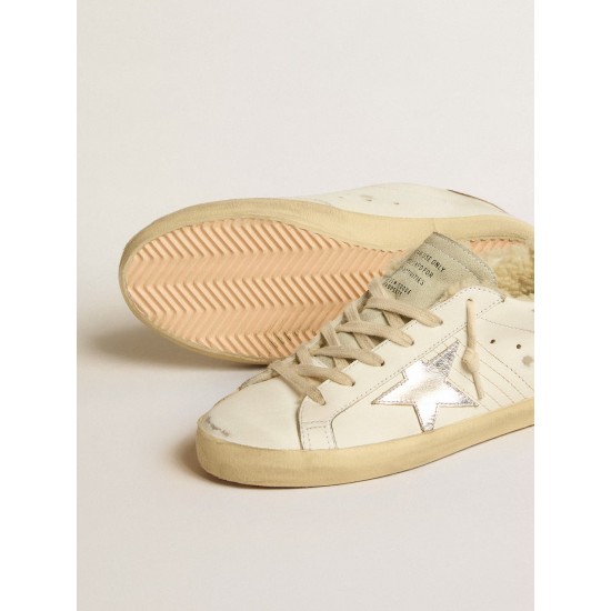 Super-Star with silver leather star and crocodile-print leather heel tab
