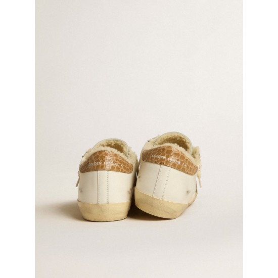 Super-Star with silver leather star and crocodile-print leather heel tab