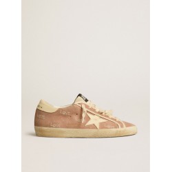 Super-Star in powder-pink suede with cream leather star