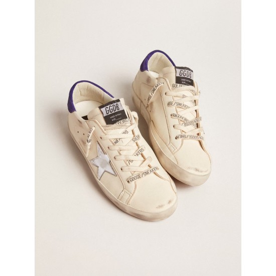 Super-Star LTD in nappa with metallic star and purple suede heel tab