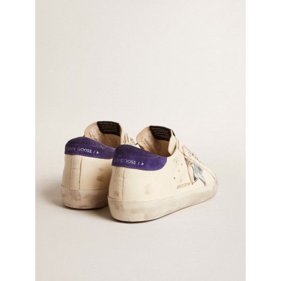 Super-Star LTD in nappa with metallic star and purple suede heel tab