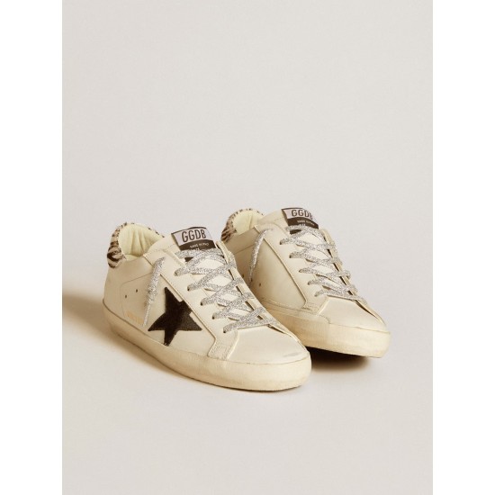 Women’s Super-Star with suede star and in pony skin heel tab