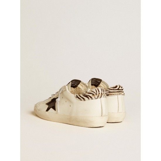 Women’s Super-Star with suede star and in pony skin heel tab