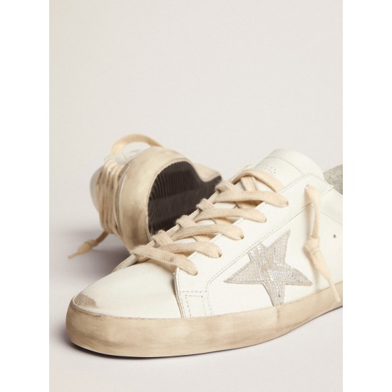 Super-Star with silver leather star and snake print