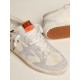 Super-Star LTD in white leather and mesh with star and inserts in Swarovski micro-crystals