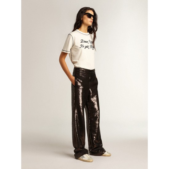 Women's Super-Star with silver star and brown glitter heel tab