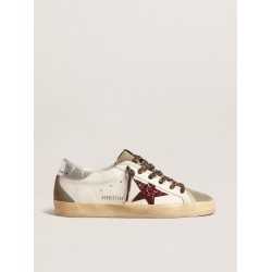 Super-Star with burgundy glitter star and silver heel tab