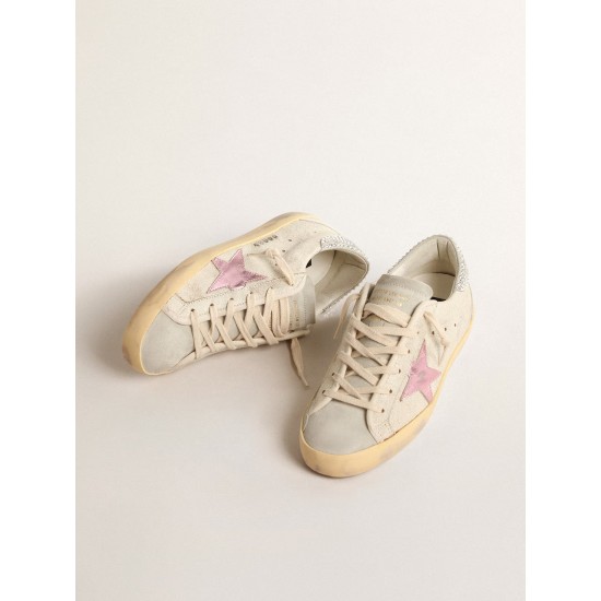 Super-Star LTD in ecru with Swarovski crystal heel tab