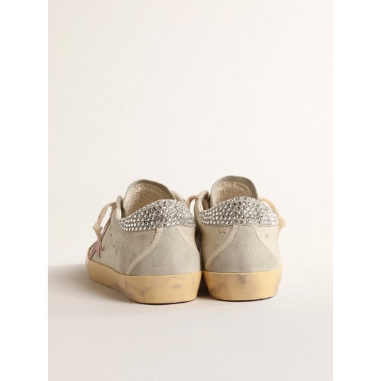 Super-Star LTD in ecru with Swarovski crystal heel tab