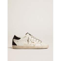 Women's Super-Star with gold star and black glitter heel tab