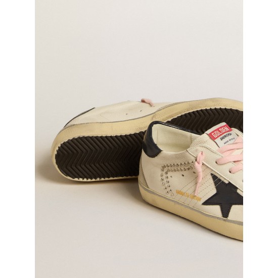 Women's Super-Star LTD with blue leather star and decorative studs