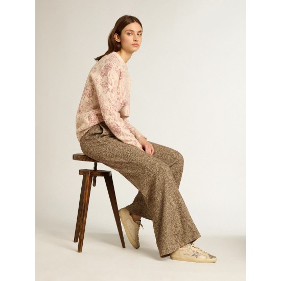 Super-Star in cream mesh with glitter star and leopard heel tab