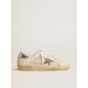 Super-Star in white leather and suede with silver and gold leather star