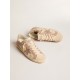 Woman's Super-Star in pale pink suede with suede star and platinum heel tab