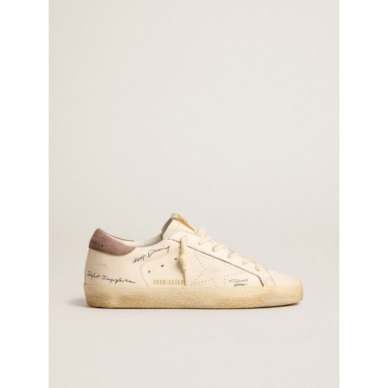 Women's Super-Star in nappa leather with perforated star and suede heel tab