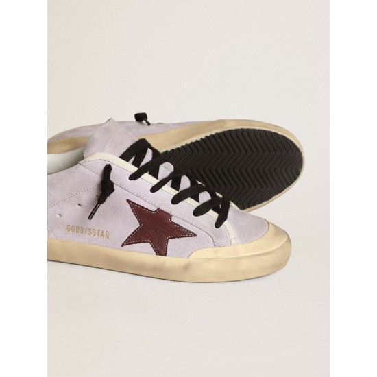Super-Star in lilac suede with a brown star and gold heel tab