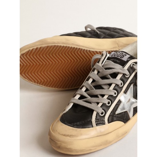 Super-Star Penstar LTD in black matelassé nappa with silver star