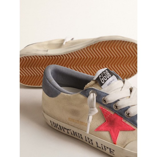 Super-Star Penstar LTD in canvas with lobster-colored suede star
