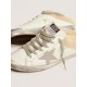 Super-Star Sabots in white leather with shearling lining
