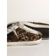 Women's Super-Star Sabot in leopard print pony skin with black star