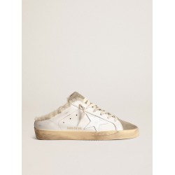 Super-Star Sabots with white leather star and shearling lining