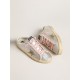 Super-Star Sabots in silver metallic leather with suede star