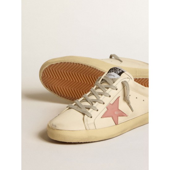 Women's Super-Star Sabots in nappa with pink leather star
