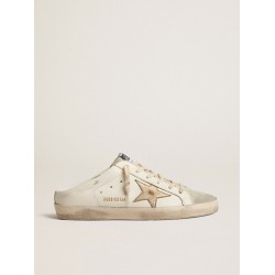 Super-Star Sabots with platinum star and ice-gray suede tongue