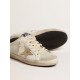 Super-Star Sabots with platinum star and ice-gray suede tongue