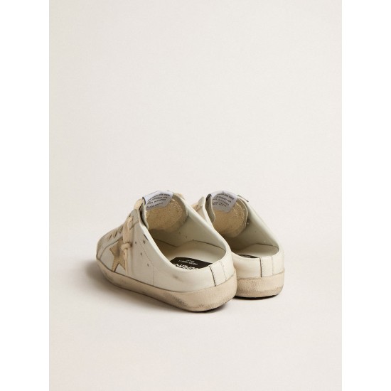 Super-Star Sabots with platinum star and ice-gray suede tongue