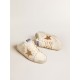 Super-Star Sabots in leather with plasticized gold glitter star
