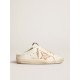 Super-Star Sabots in leather with plasticized gold glitter star