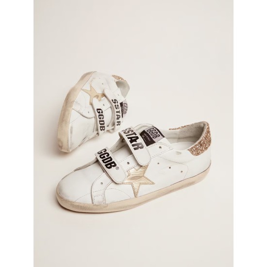Women's Old School with gold star in laminated leather