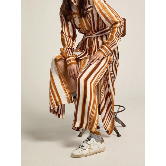 Women's Old School with gold star in laminated leather