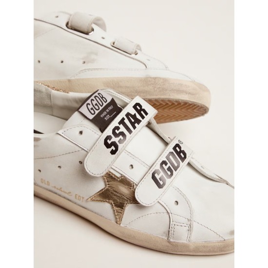 Women's Old School with gold star in laminated leather